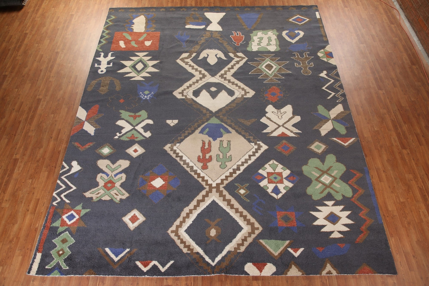 Moroccan Geometric Berber Rug, Palace Size, Handmade from Wool, 12'x15'